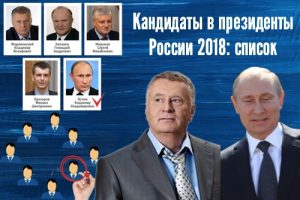 фото Кандидаты в президенты России 2018 список